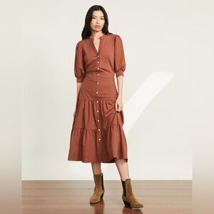 Veronica Beard 🔥Davenport Tiered Midi Dress Medium new with tags